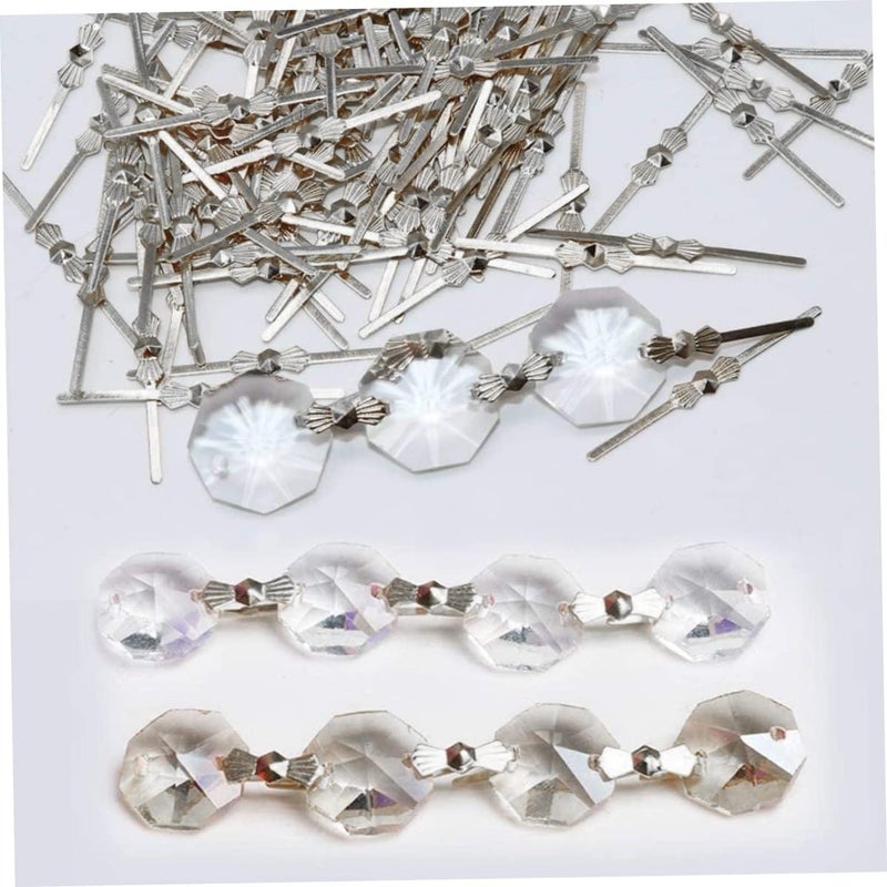 woobles Chandelier Lamp Part Connectors, Chandelier Connectors Clips Pins Bow Tie Crystals Connector Fastening Lamp Part Tool Silver 300PCS - Image 2